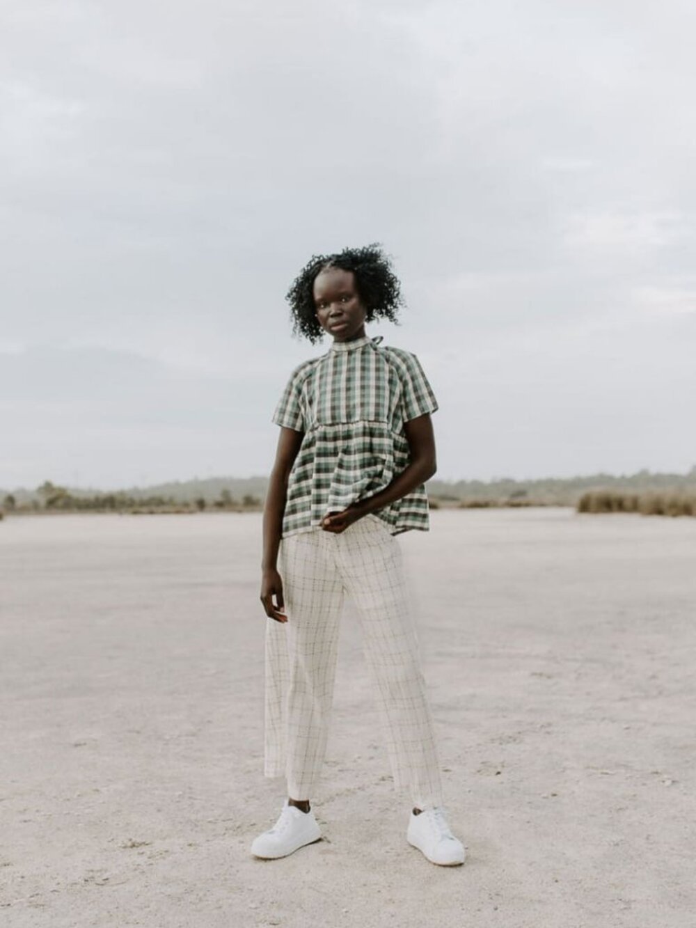 Tasmin Blouse - Pine Gingham